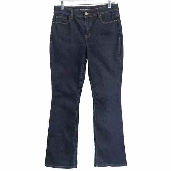 Chico's The Platinum Size 0 S/4 Short Barely Boot Dark Stretch Denim Jeans - Picture 1 of 8